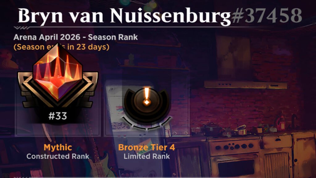 Picture showing rank 33 on MTG Arena in April 2026 season