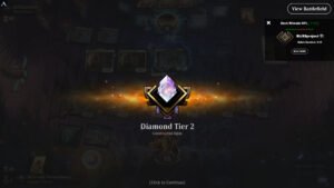 Screenshot showing Diamond Tier 2 on MTG Arena gained
