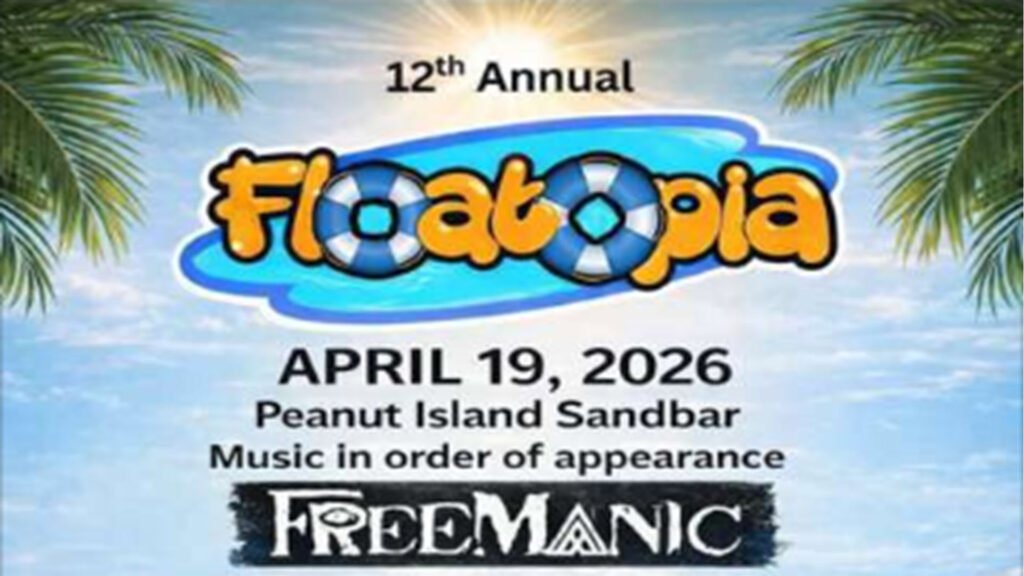 Flyer for Floatopia 2026 headlining Michael 'FreeManic' Freeman