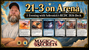 21 and 3 on MTG Arena by Smitty, with Selesnick's RCDC 2026 Momo deck (featured blog image)